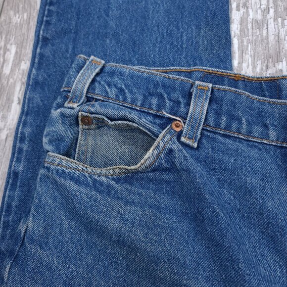 Vintage Levis Mens 509 Orange Tab Jeans Size 36x32 Blue Denim Straight Leg - Picture 6 of 11